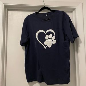 NWT Navy paw print tee